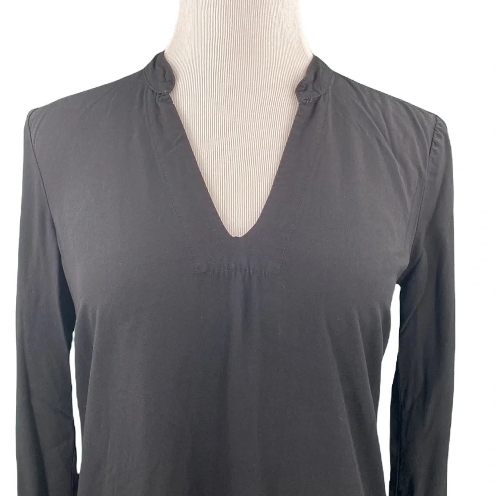 Splendid Classic Black Oversized V-Neck Blouse - Picture 2 of 10